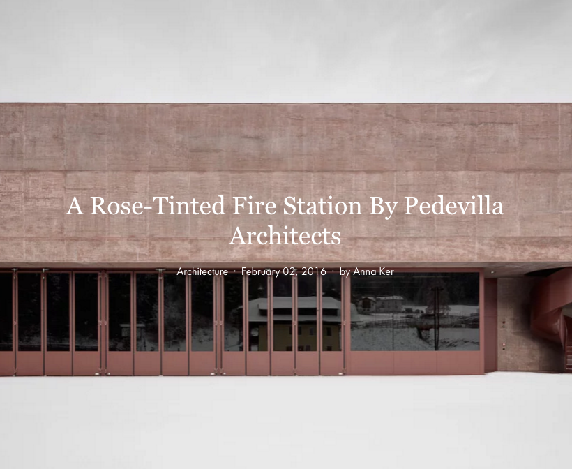 A Rose-Tinted Fire Station By Pedevilla Architects